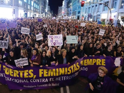 Manifestación del Día de la Mujer 2017 en Madrid.