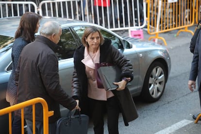 Carme Forcadell a la seva arribada al Tribunal Suprem, dijous.