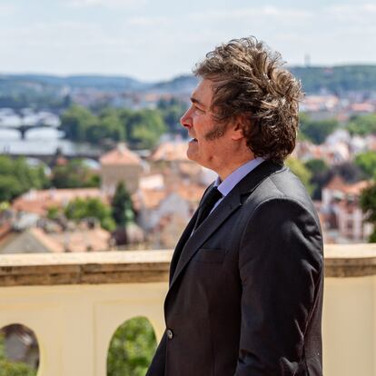 Javier Milei en Praga (República Checa), el 24 de junio.