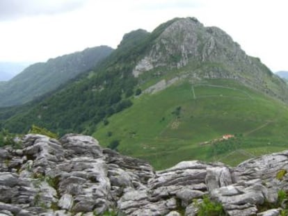 Panorámica del monte Gazume, en Gipuzkoa.