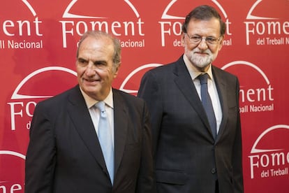 Gay de Montellà y Mariano Rajoy en Barcelona.