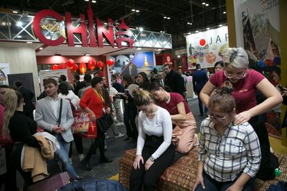 Estand de China en la feria de turismo Fitur esta semana en Madrid.