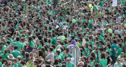 Manifestación de la comunidad educativa frente a la sede del Gobierno Balear en Palma de Mallorca.