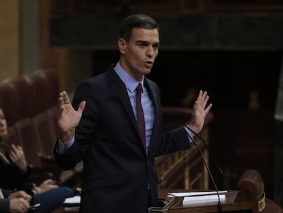 Pedro Sánchez, en la sesión parlamentaria del miércoles, 12 de diciembre.