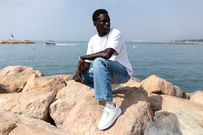 Cheikh Kane este lunes en la zona del puerto de Marbella.
