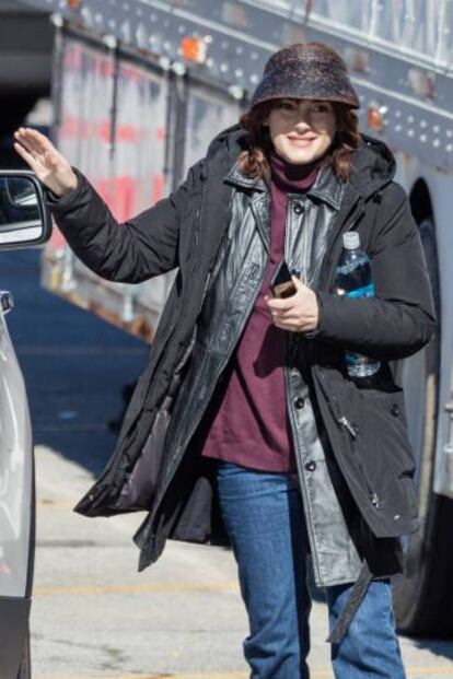 La actriz Winona Ryder, el pasado febrero durante el rodaje de su última película, 'Stranger Things'.