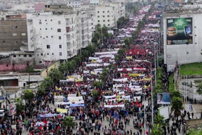 Manifestación celebrada en Casablanca en noviembre del año pasado, en la que se coreó "el PP, enemigo de Marruecos".