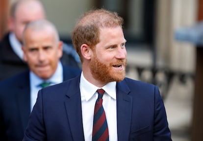 El príncipe Enrique en el Tribunal Superior de Justicia de Londres, el 9 de abril de 2025.