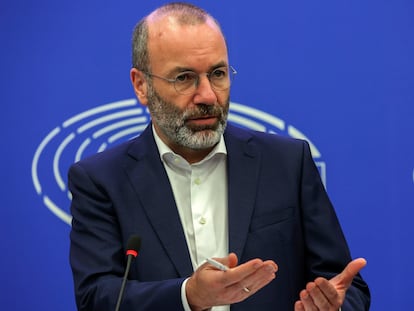 El presidente del Partido Popular Europeo, Manfred Weber, ofrece una rueda de prensa en la sede del Parlamento Europeo en Estrsburgo, el pasado día 3.