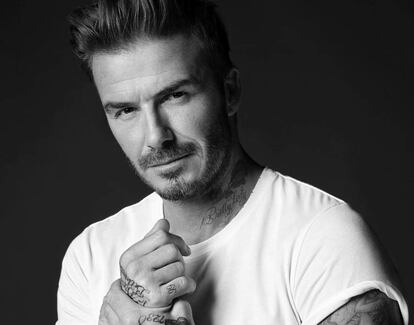 David Beckham, en la imagen difundida por Biotherm Homme en su Instagram.