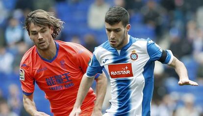 Aarón, en el duelo ante el Granada.