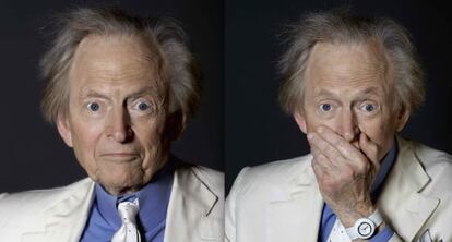 Tom Wolfe, fotografiado para ICON en Barcelona, después de pasar un rato describiéndole al fotógrafo la fragilidad del mundillo digital.