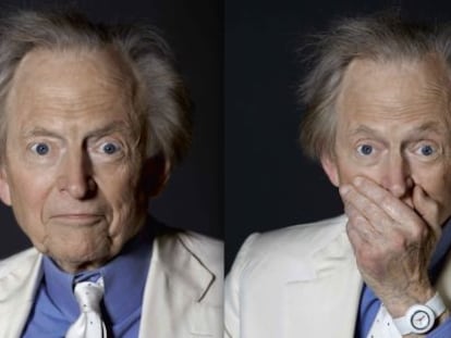 Tom Wolfe, fotografiado para ICON en Barcelona, después de pasar un rato describiéndole al fotógrafo la fragilidad del mundillo digital.