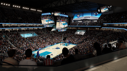 Ilustración del proyecto de renovación del pabellón de los Charlotte Hornets, en una imagen facilitada por la empresa.