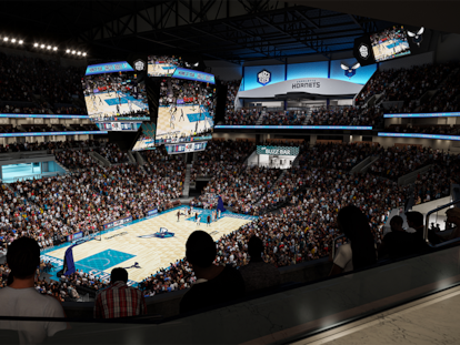 Ilustración del proyecto de renovación del pabellón de los Charlotte Hornets, en una imagen facilitada por la empresa.