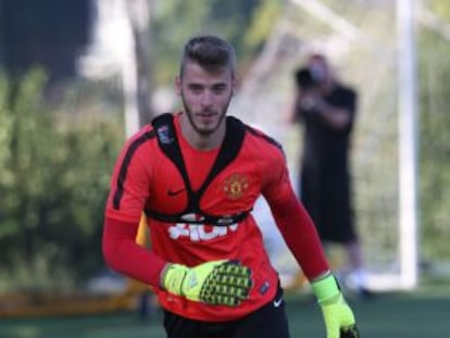 David de Gea se entrena con el United.