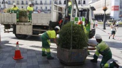 Instalación de bolardos en Madrid.