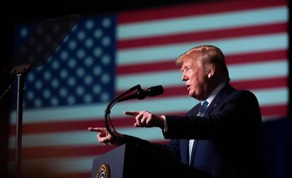 Donald Trump durante evento em Miami, na Flórida.