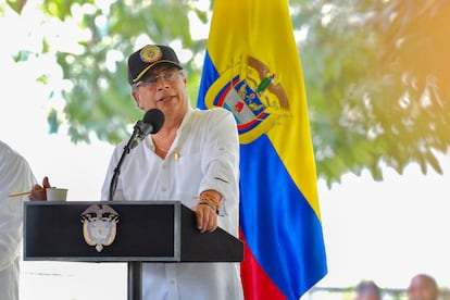 Gustavo Petro en la entrega la sede de la Universidad del Valle en el municipio de Suárez (Cauca), el 28 de febrero de 2025.