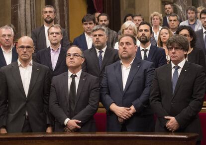 Puigdemont, Junqueras, Turull y Romeva, en una imagen de 2017. 