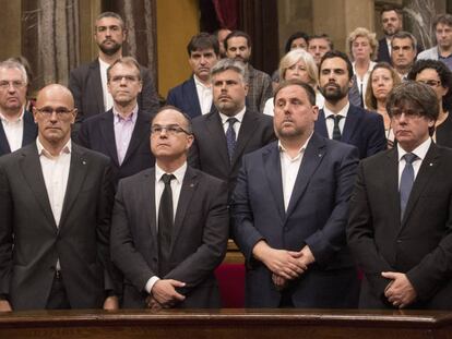 Puigdemont, Junqueras, Turull y Romeva, en una imagen de 2017. 