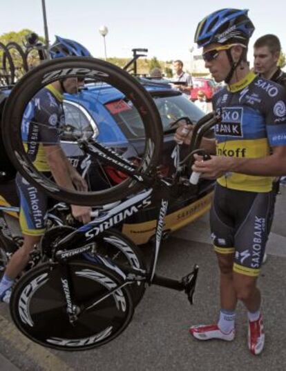 Alberto Contador ayer en Pamplona