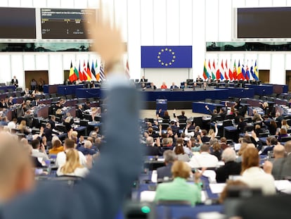 Votación en el pleno del Parlamento Europeo.