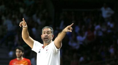 Jos&eacute; Antonio Orenga, durante el partido contra Francia.