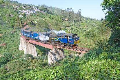 El Nilgiri Mountain Railway Line, patrimonio mundial de la Unesco, a su paso por Tamil Nadu.