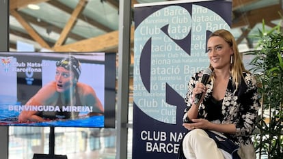 La nadadora española Mireia Belmonte, este jueves en el CN Barcelona.