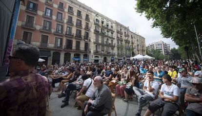 Uno de los conciertos de las 12 horas de Jazz en la Ronda Sant Antoni que organiza el Taller de Musics.