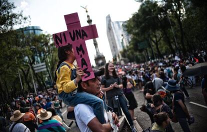 Manifestación contra la violencia de género en Ciudad de México en 2016.