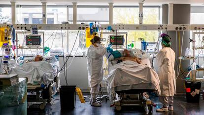 The La Paz hospital in Madrid during the coronavirus crisis.