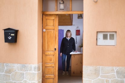 Elena Briongos, a woman diagnosed with schizophrenia, in her town Peñalba de Castro, Burgos.