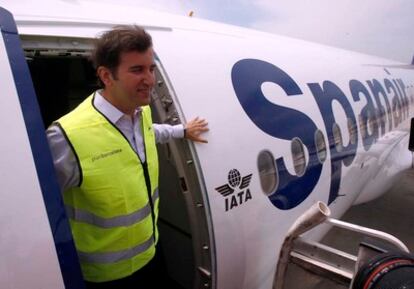 Ferran Soriano, durante la presentación del logotipo de Spanair