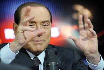 Berlusconi, l&iacute;der del Pueblo de la Libertad, este lunes en una entrevista.