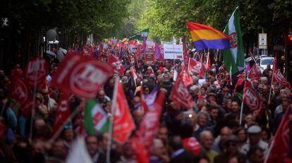 Manifestación convocada por los sindicatos en Córdoba, con motivo del Primero de Mayo.