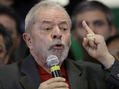 Lula durante pronunciamento em S&atilde;o Paulo na quinta-feira.