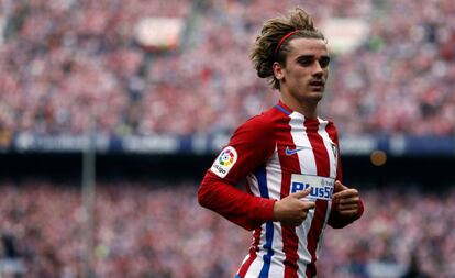 Griezmann durante el último partido del Atlético en el Calderón.