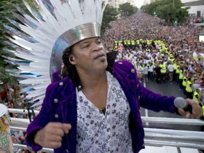 Carlinhos Brown en el desfile de Carnaval celebrado en C&aacute;diz.