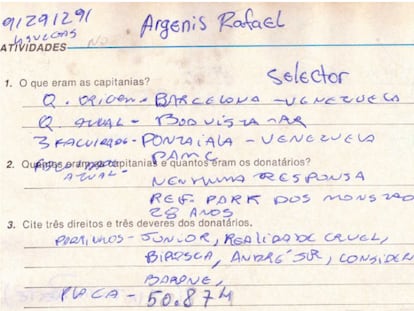 La nota de afiliación del venezolano Argenis Rafael Barrios López como miembro del PCC.