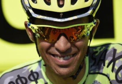 Alberto Contador, el jueves antes de un entrenamiento.