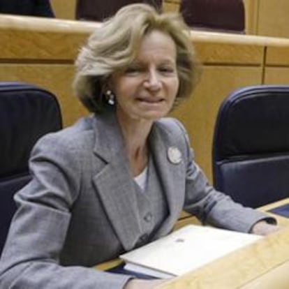 La ministra Elena Salgado en el Congreso.