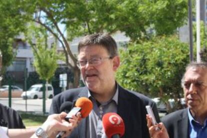 El secretario general del PSPV-PSOE, este mañana en Benidorm.