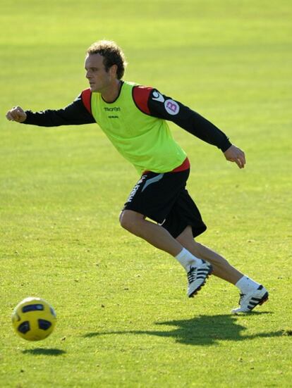 Corrales se entrena en su etapa en el Mallorca.