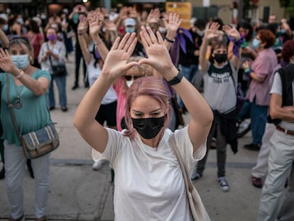 Concentración a favor del aborto en Madrid, en 2021.