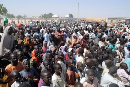 Desplazados internos, el 2 de febrero en el campo de Dikwa (Nigeria).  
