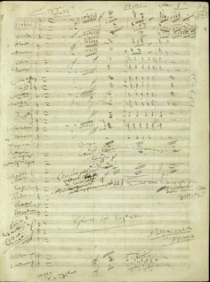 Manuscrito del comienzo de Otello.