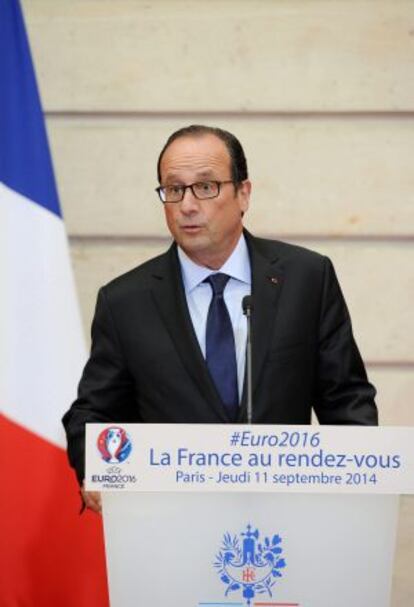 El presidente de Francia, François Hollande, ayer en París.