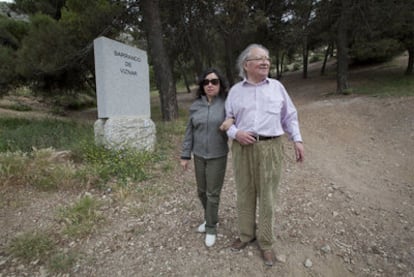 Claude Couffon and his wife in the ravine at Víznar, where he says Lorca is buried.